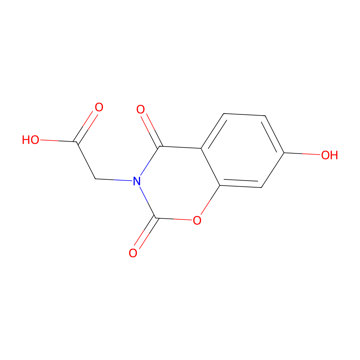 2-(7-Hydroxy-2,4-dioxo-3,4-dihydro-2H-1,3-benzoxazin-3-yl)acetic acid molecular structure, CAS 2060032-19-9