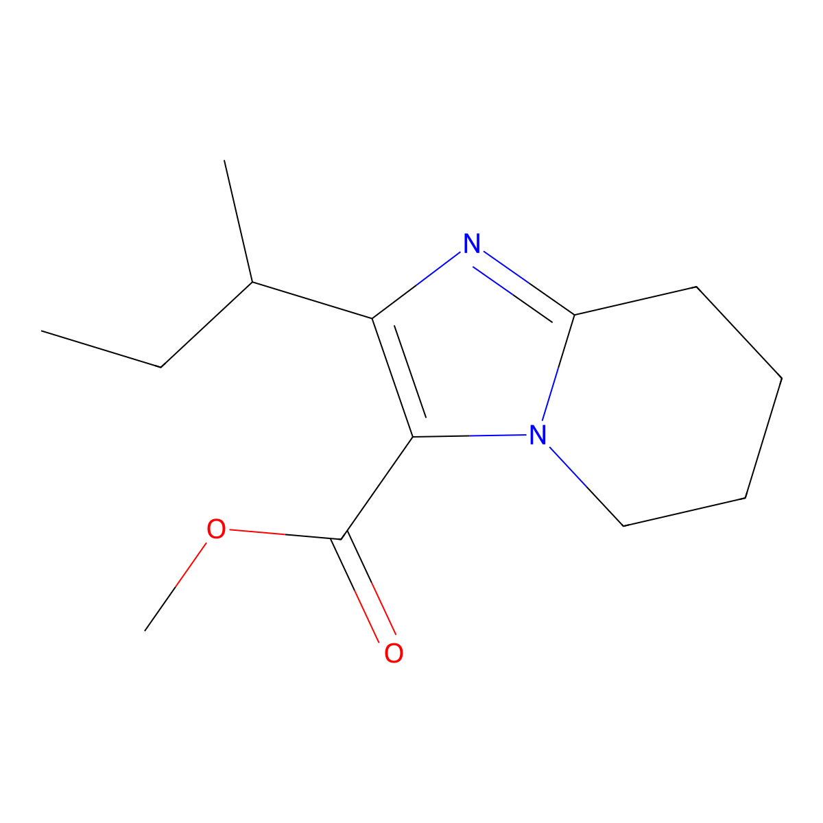 Methyl 2-(butan-2-yl)-5H,6H,7H,8H-imidazo[1,2-a]pyridine-3-carboxylate molecular structure, CAS 2060032-20-2