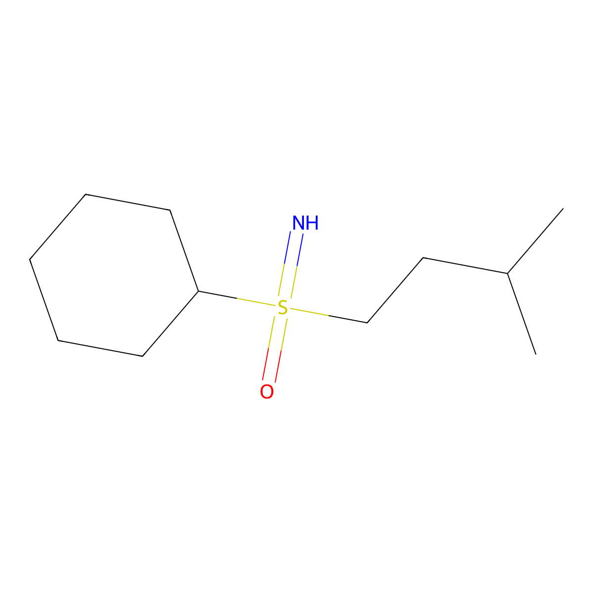 Cyclohexyl(imino)(3-methylbutyl)-lambda6-sulfanone molecular structure, CAS 2060032-24-6