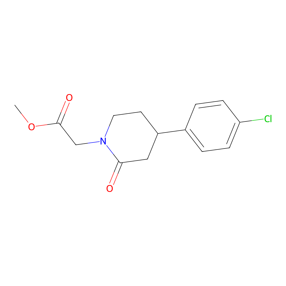 Methyl 2-[4-(4-chlorophenyl)-2-oxopiperidin-1-yl]acetate molecular structure, CAS 2060032-34-8