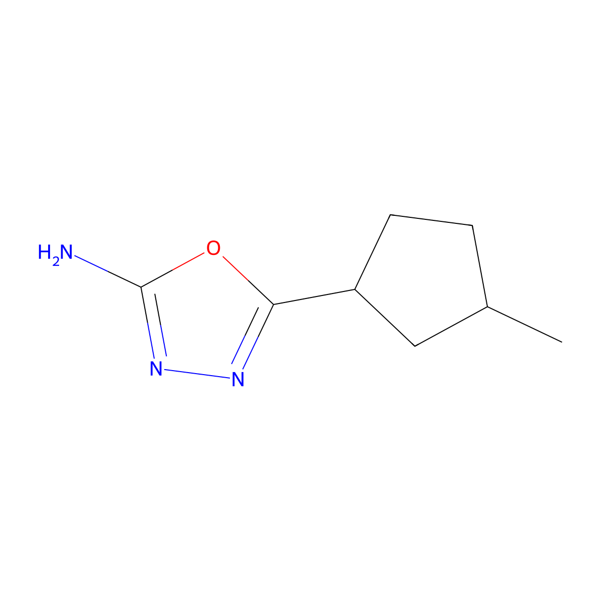 5-(3-Methylcyclopentyl)-1,3,4-oxadiazol-2-amine molecular structure, CAS 2060032-39-3
