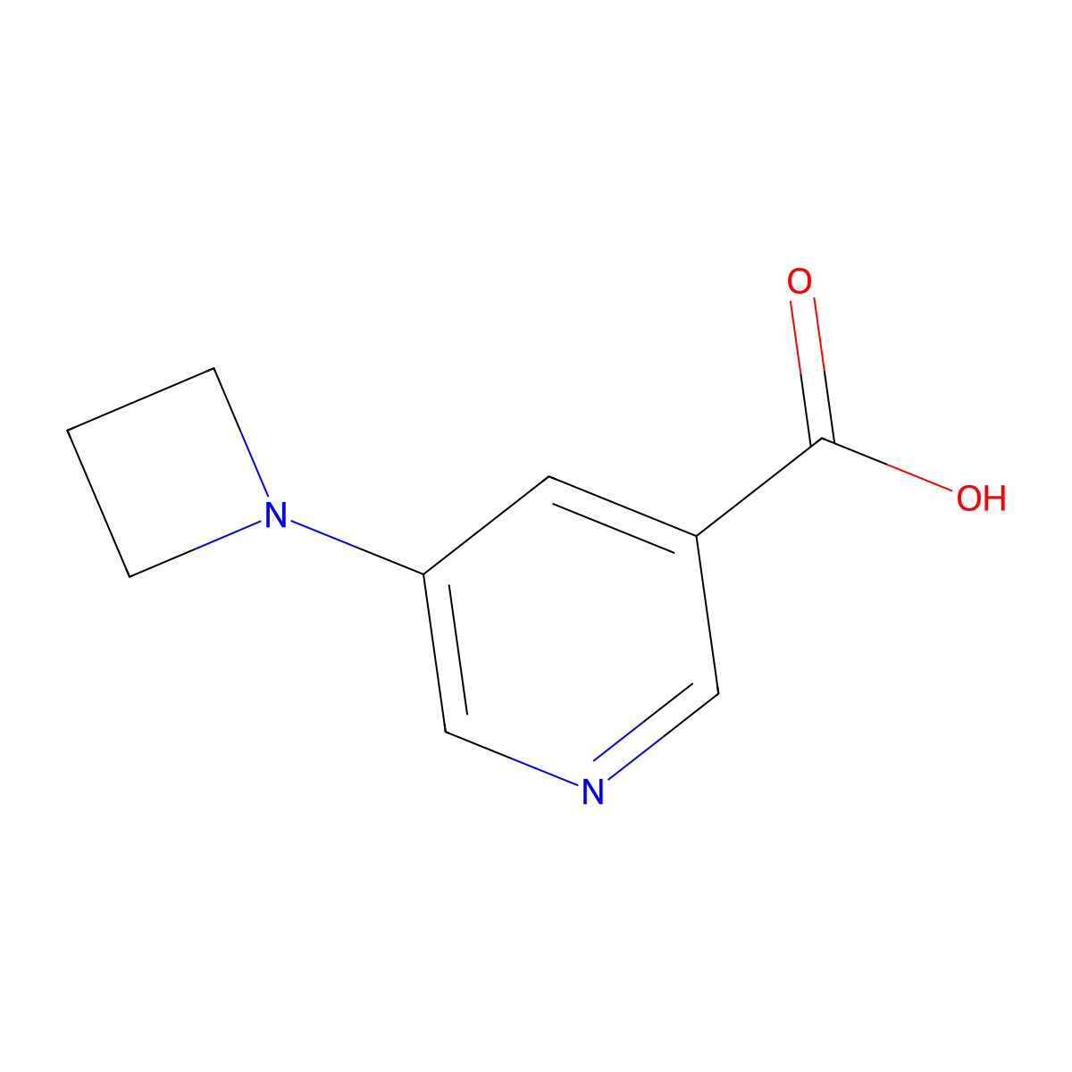 5-(Azetidin-1-yl)pyridine-3-carboxylic acid molecular structure, CAS 2060032-47-3
