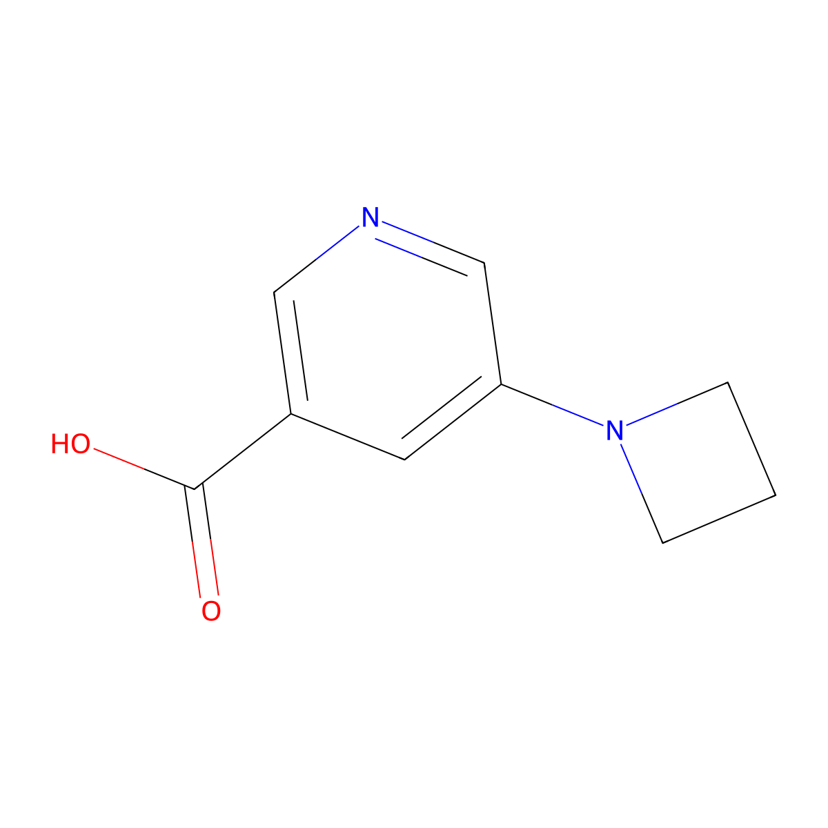 5-(Azetidin-1-yl)pyridine-3-carboxylic acid molecular structure, CAS 2060032-47-3