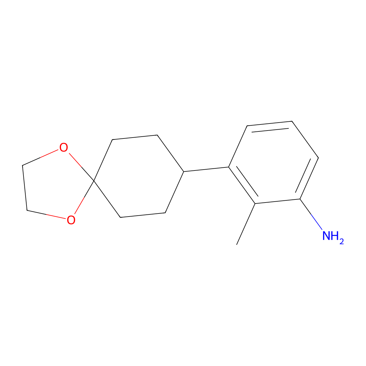 3-{1,4-Dioxaspiro[4.5]decan-8-yl}-2-methylaniline molecular structure, CAS 2060032-51-9