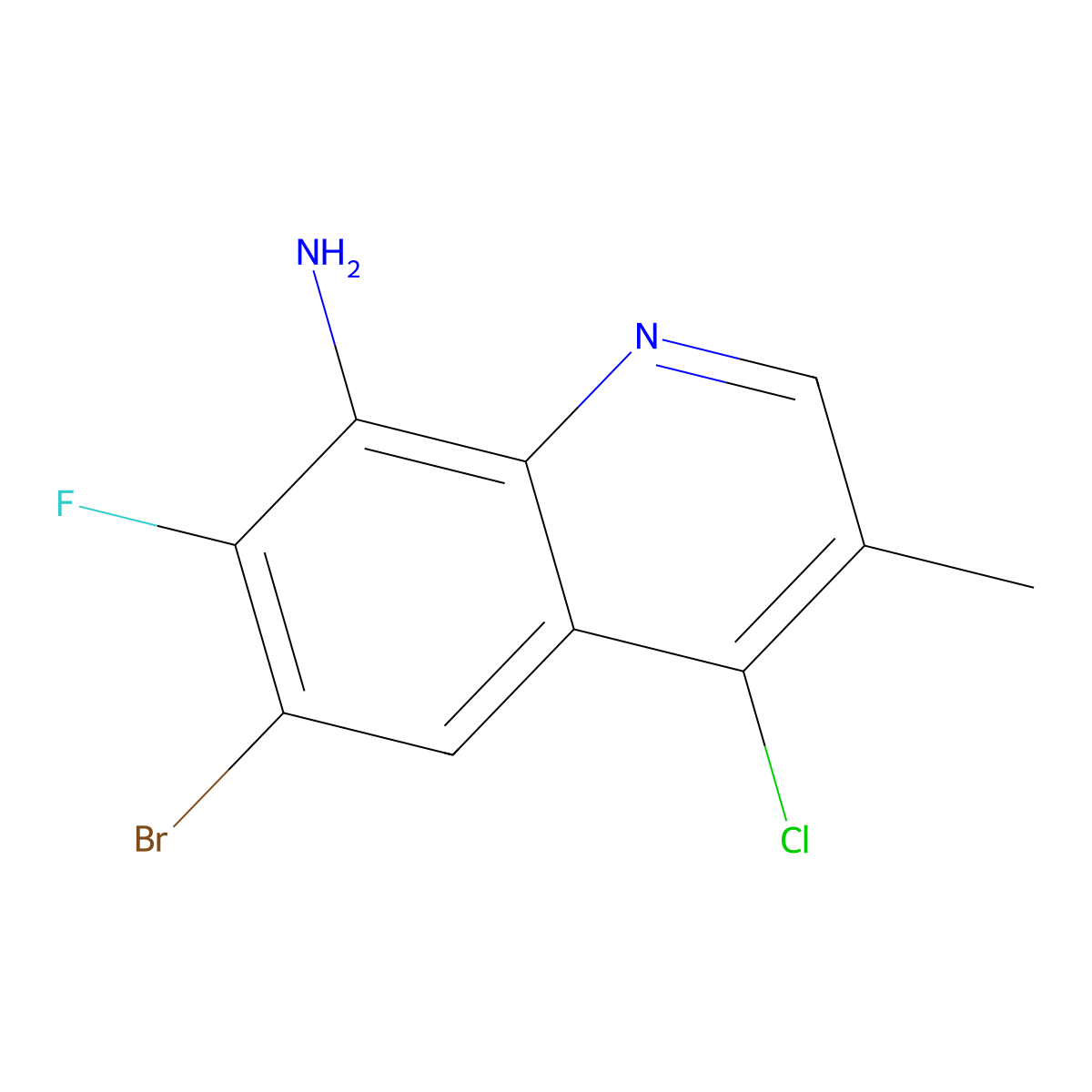 6-Bromo-4-chloro-7-fluoro-3-methylquinolin-8-amine molecular structure, CAS 2060032-57-5