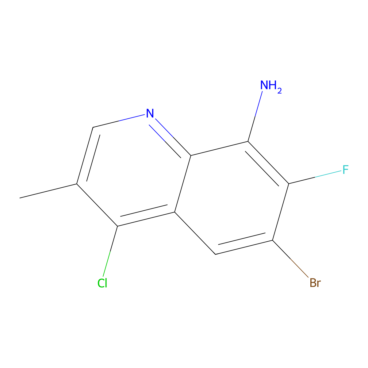 6-Bromo-4-chloro-7-fluoro-3-methylquinolin-8-amine molecular structure, CAS 2060032-57-5