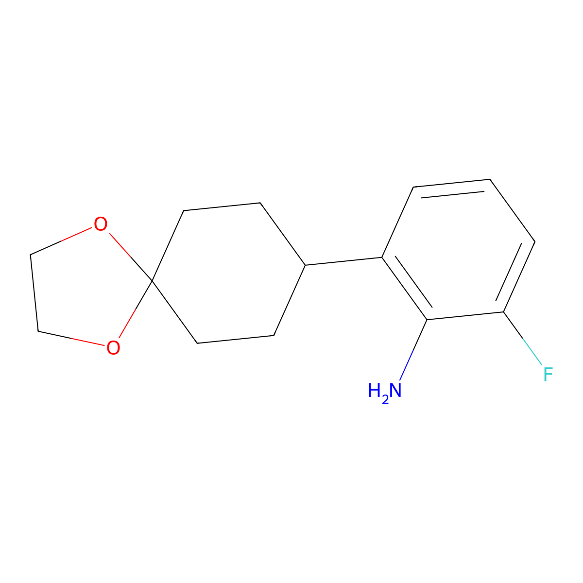 2-{1,4-Dioxaspiro[4.5]decan-8-yl}-6-fluoroaniline molecular structure, CAS 2060032-58-6