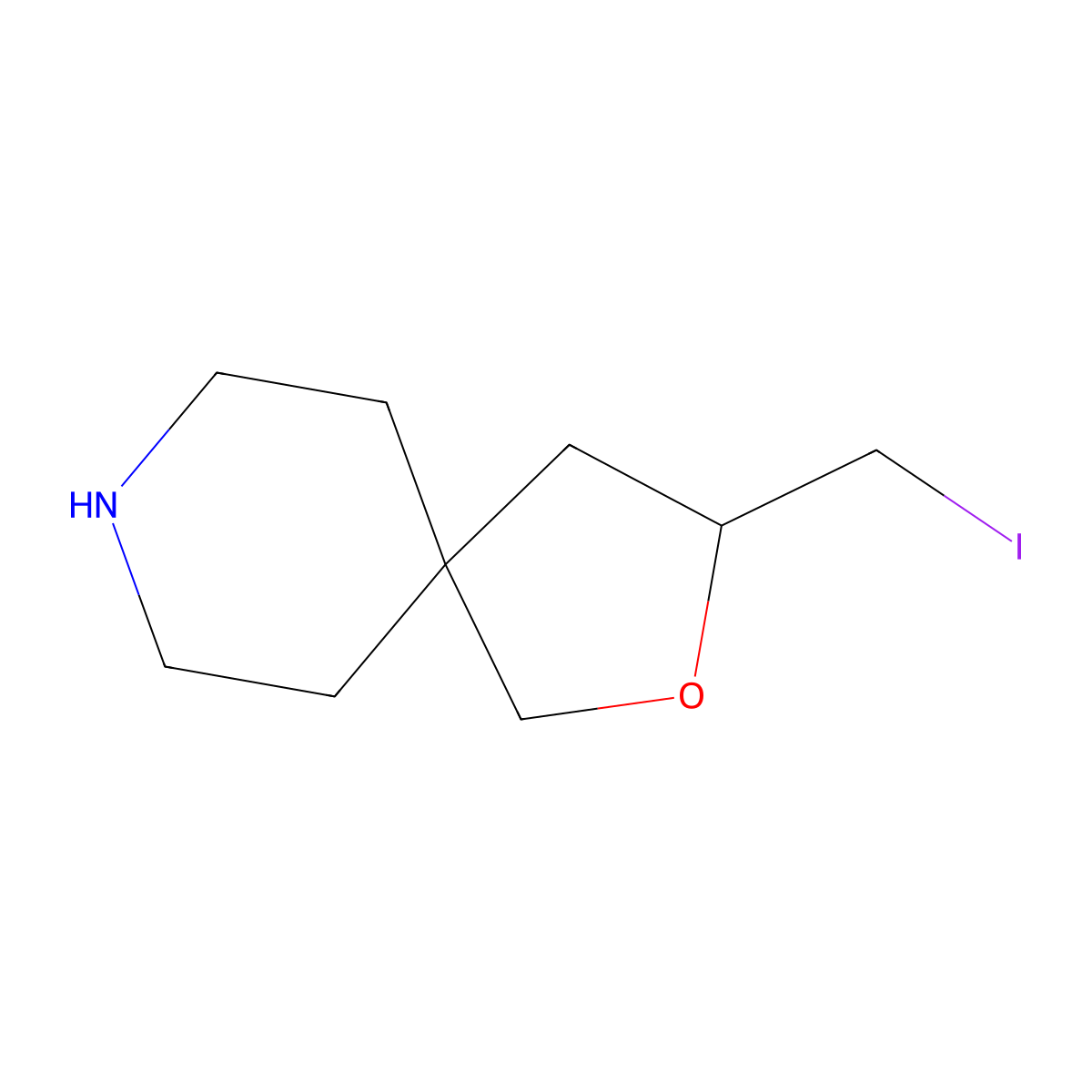 3-(Iodomethyl)-2-oxa-8-azaspiro[4.5]decane molecular structure, CAS 2060032-59-7