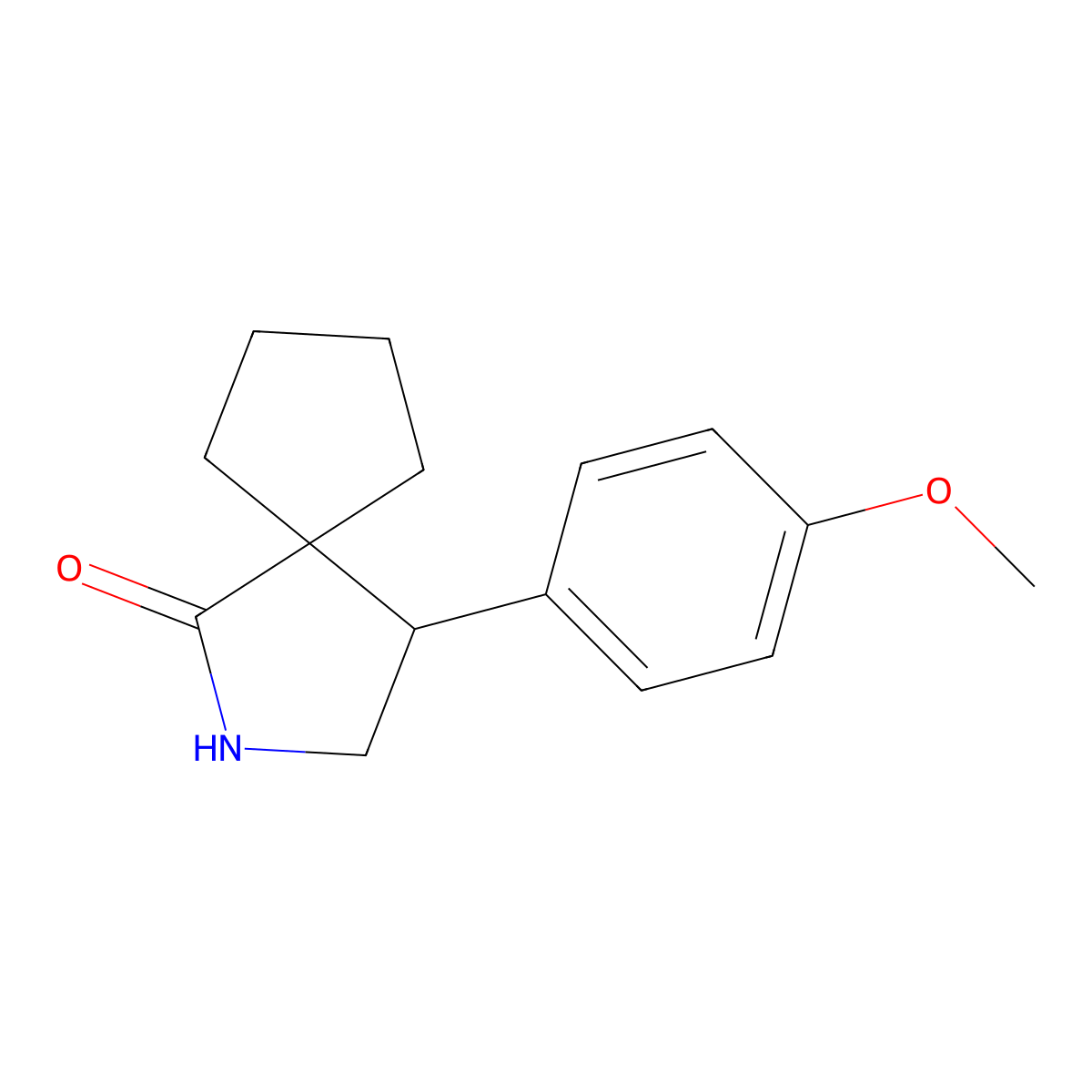 4-(4-Methoxyphenyl)-2-azaspiro[4.4]nonan-1-one molecular structure, CAS 2060032-71-3