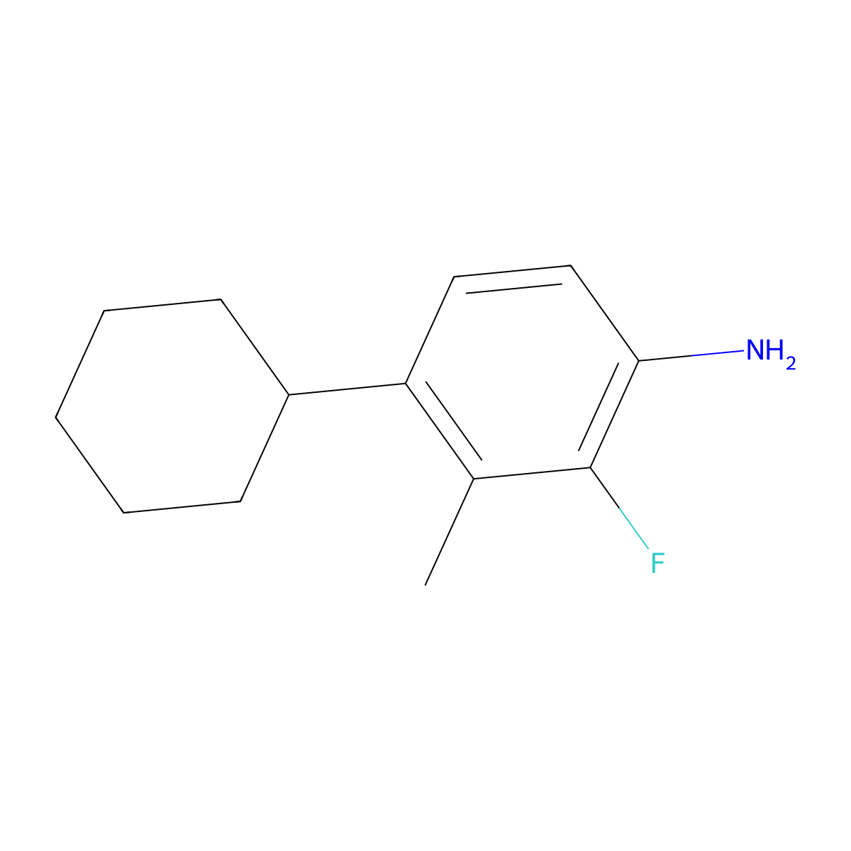 4-Cyclohexyl-2-fluoro-3-methylaniline molecular structure, CAS 2060032-74-6