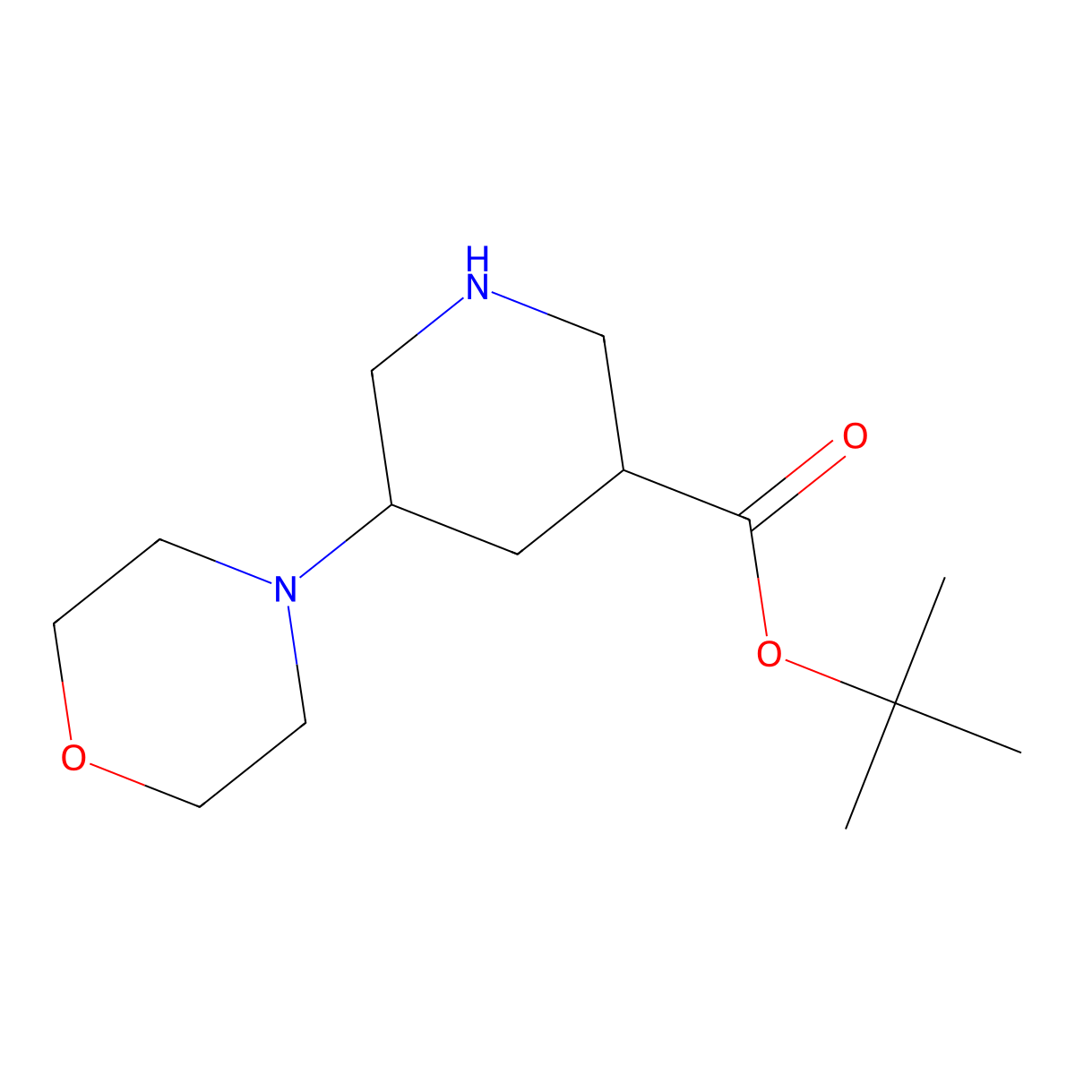 tert-Butyl 5-(morpholin-4-yl)piperidine-3-carboxylate molecular structure, CAS 2060032-77-9