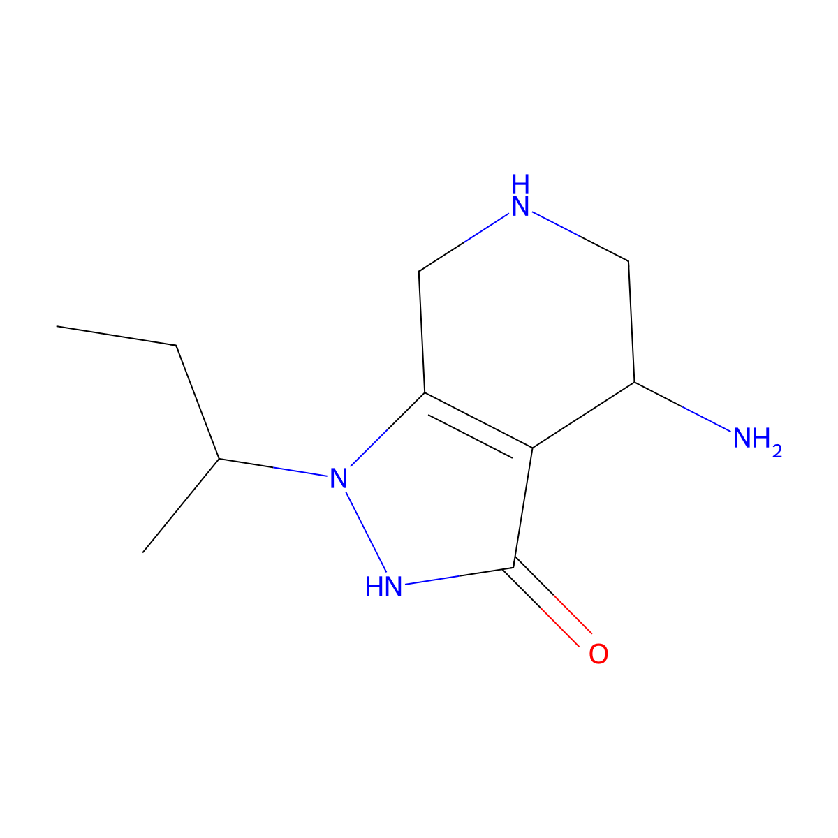 4-Amino-1-(butan-2-yl)-1H,4H,5H,6H,7H-pyrazolo[3,4-c]pyridin-3-ol molecular structure, CAS 2060032-81-5