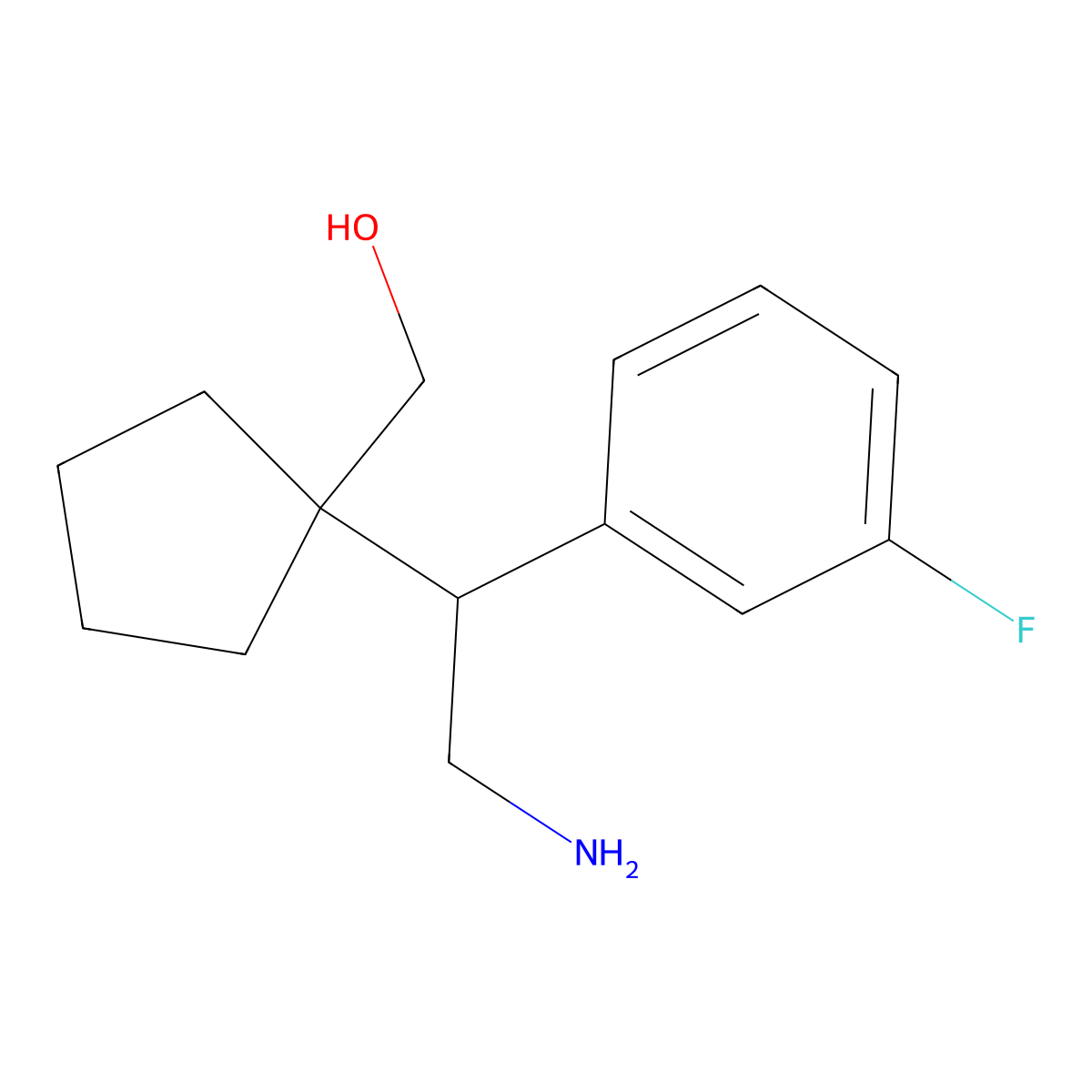{1-[2-Amino-1-(3-fluorophenyl)ethyl]cyclopentyl}methanol molecular structure, CAS 2060032-85-9