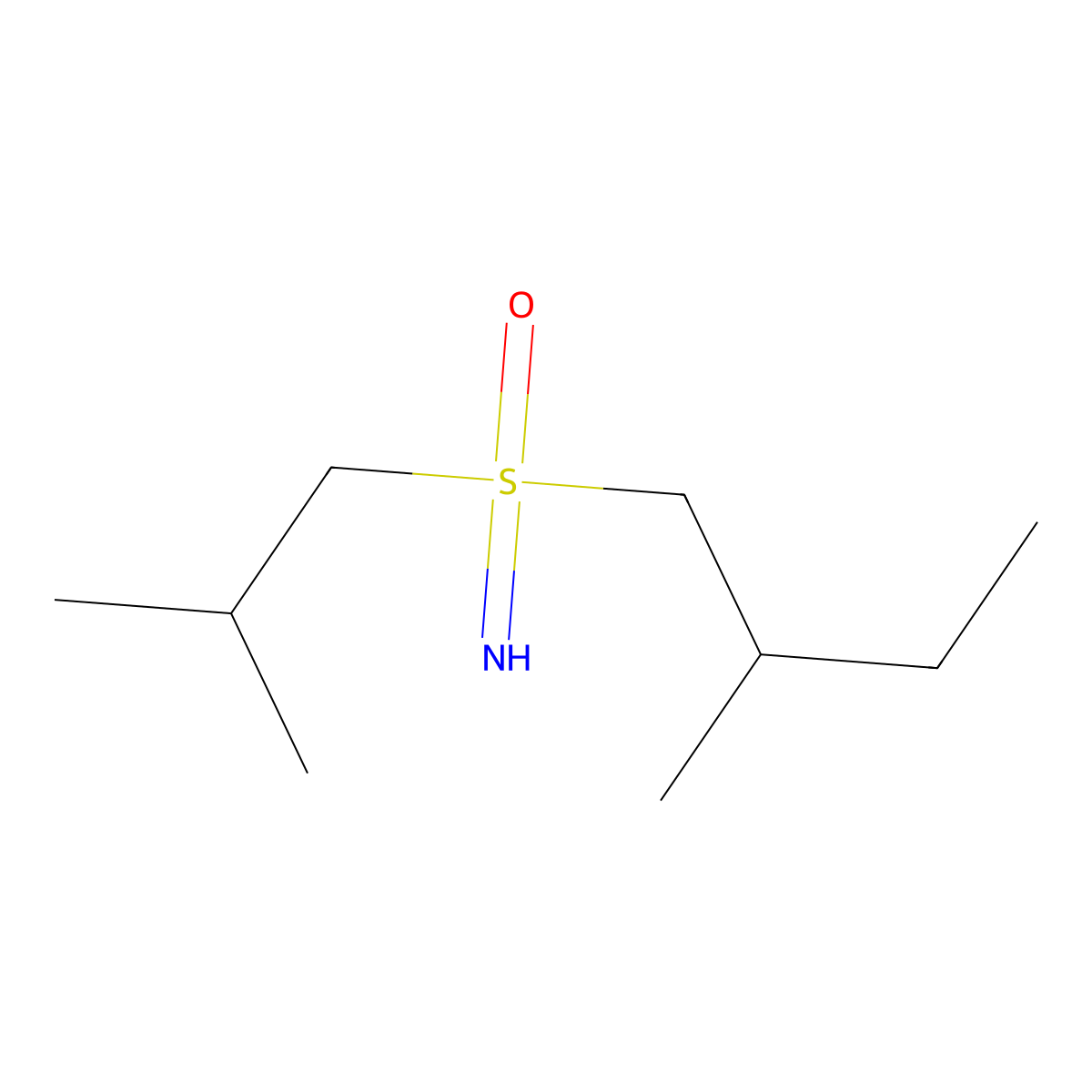 Imino(2-methylbutyl)(2-methylpropyl)-lambda6-sulfanone molecular structure, CAS 2060032-87-1