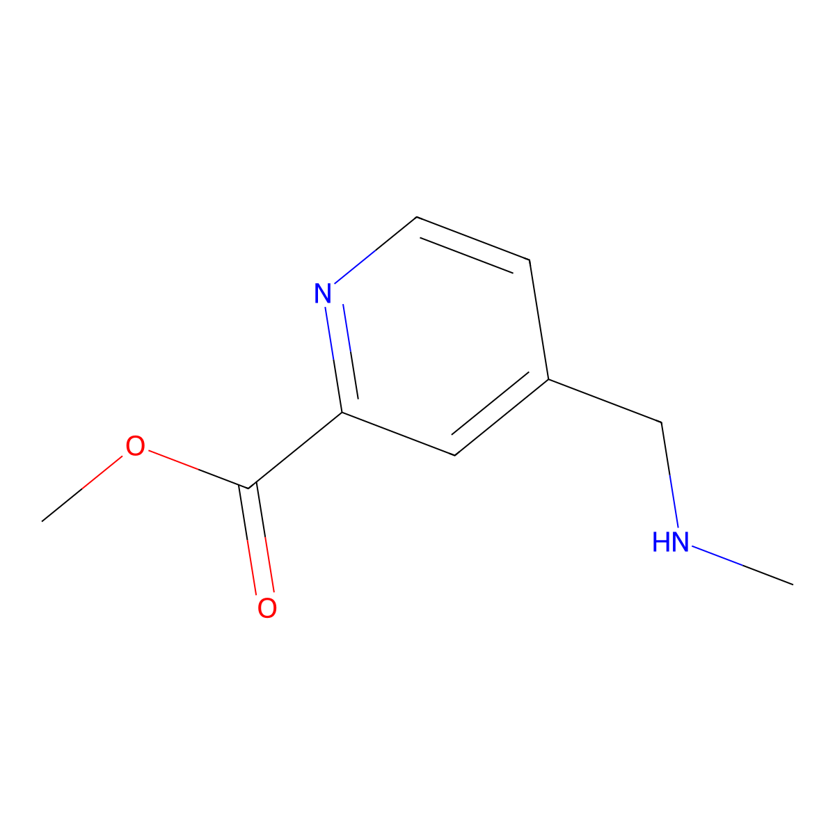 Methyl 4-[(methylamino)methyl]pyridine-2-carboxylate molecular structure, CAS 2060032-97-3