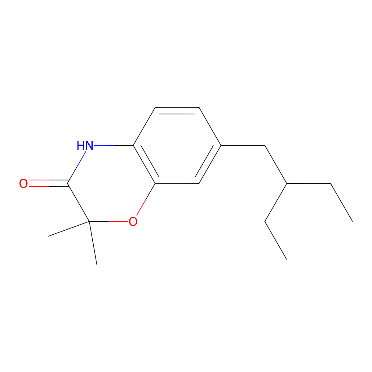 7-(2-Ethylbutyl)-2,2-dimethyl-3,4-dihydro-2H-1,4-benzoxazin-3-one molecular structure, CAS 2060033-02-3