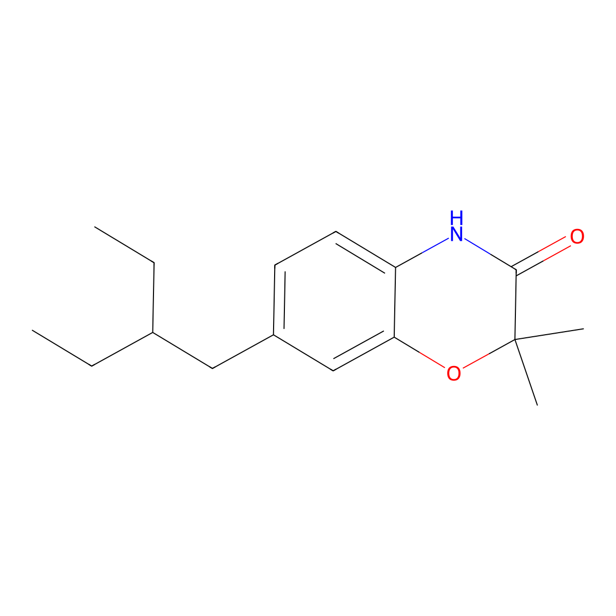 7-(2-Ethylbutyl)-2,2-dimethyl-3,4-dihydro-2H-1,4-benzoxazin-3-one molecular structure, CAS 2060033-02-3