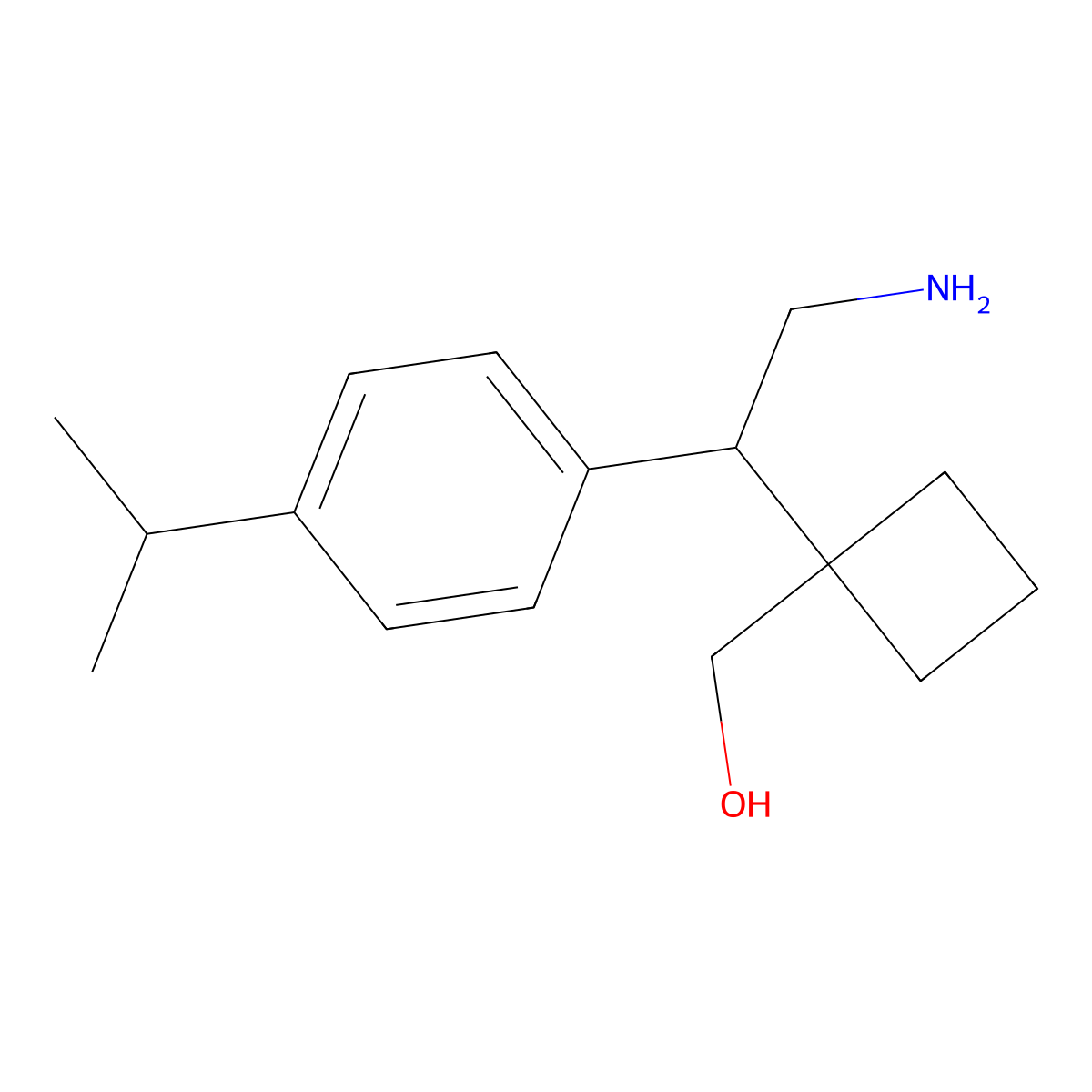 (1-{2-Amino-1-[4-(propan-2-yl)phenyl]ethyl}cyclobutyl)methanol molecular structure, CAS 2060033-11-4