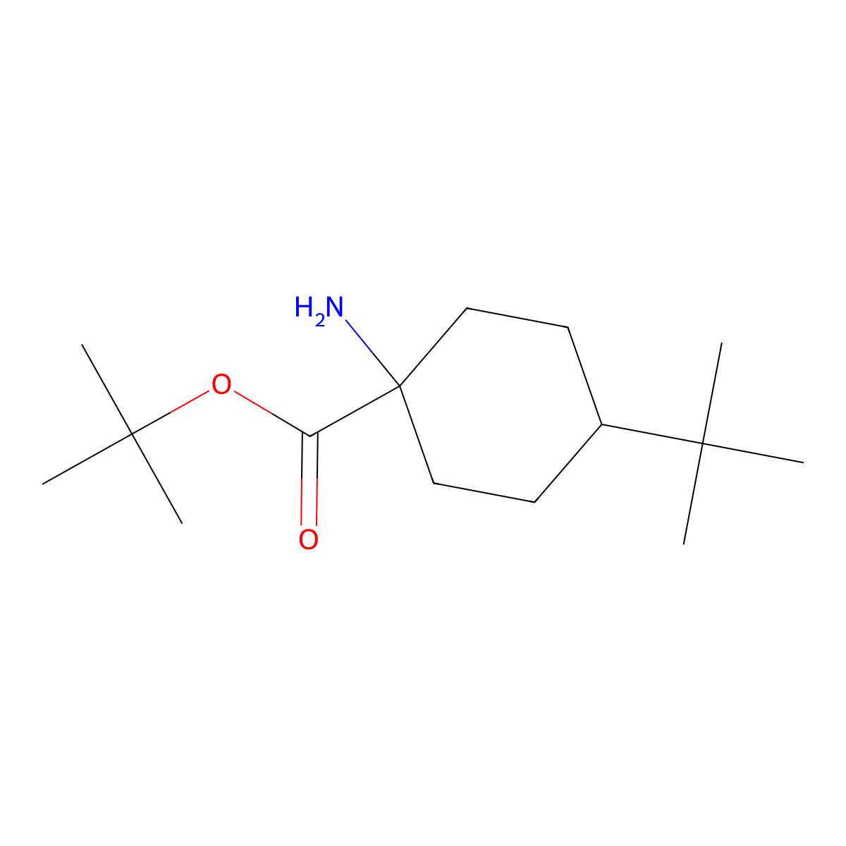tert-Butyl 1-amino-4-tert-butylcyclohexane-1-carboxylate molecular structure, CAS 2060033-20-5