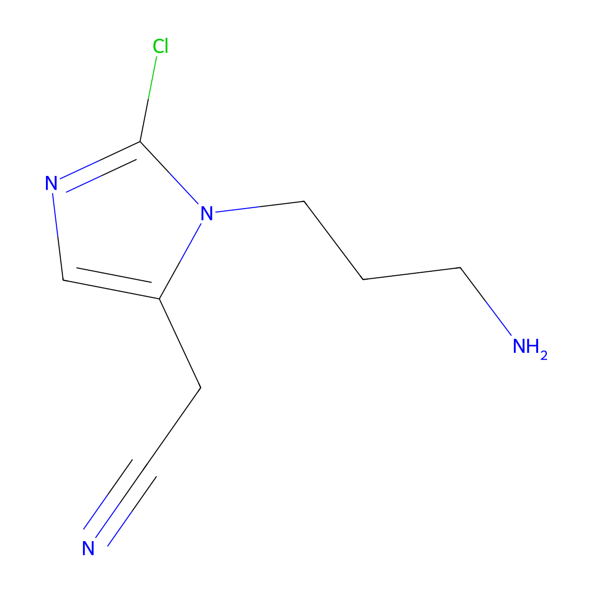 2-[1-(3-Aminopropyl)-2-chloro-1H-imidazol-5-yl]acetonitrile molecular structure, CAS 2060033-21-6
