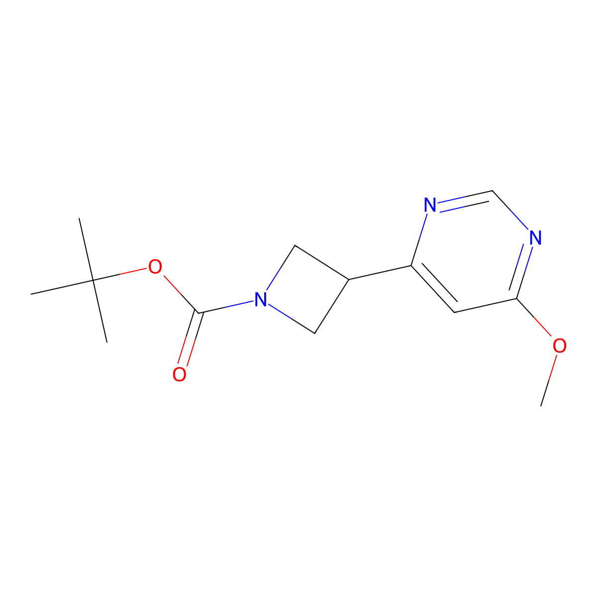 tert-Butyl 3-(6-methoxypyrimidin-4-yl)azetidine-1-carboxylate molecular structure, CAS 2060033-22-7