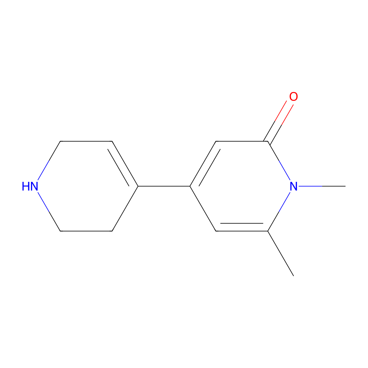 1,6-Dimethyl-4-(1,2,3,6-tetrahydropyridin-4-yl)-1,2-dihydropyridin-2-one molecular structure, CAS 2060033-28-3