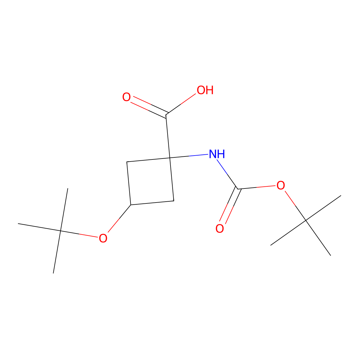 3-(tert-Butoxy)-1-{[(tert-butoxy)carbonyl]amino}cyclobutane-1-carboxylic acid molecular structure, CAS 2060033-33-0