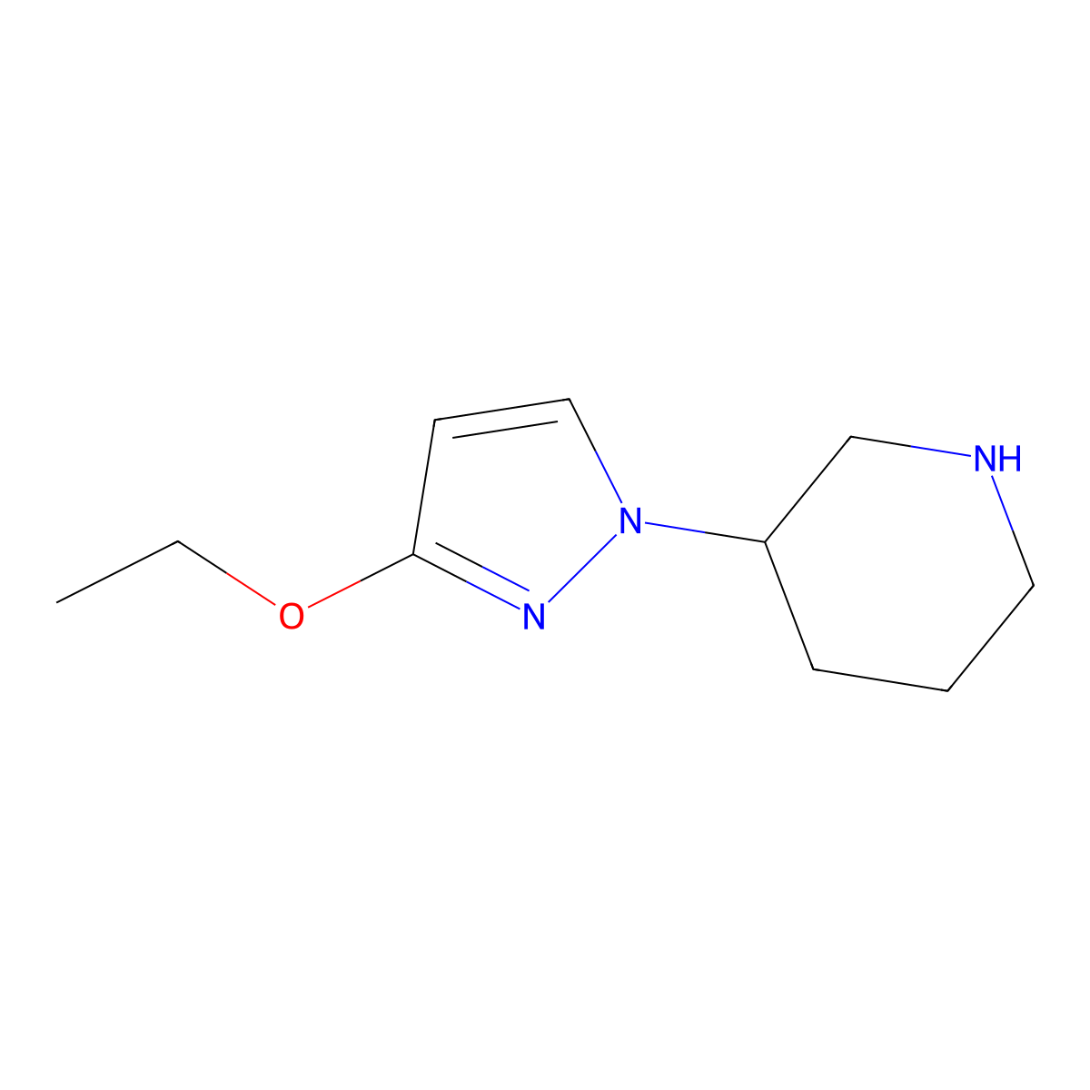 3-(3-Ethoxy-1H-pyrazol-1-yl)piperidine molecular structure, CAS 2060033-36-3