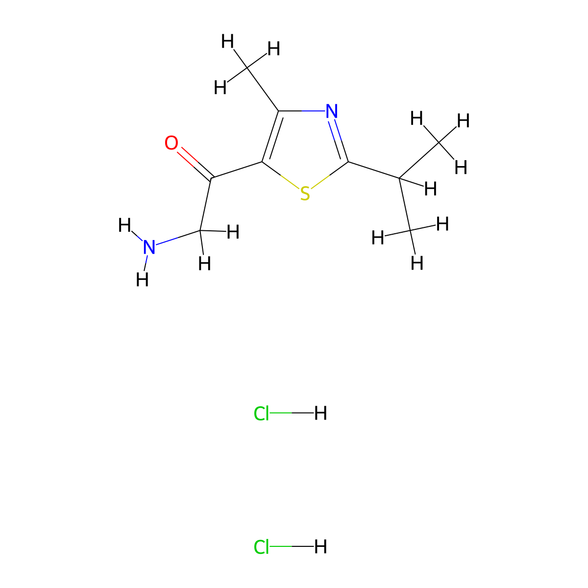 2-Amino-1-(4-methyl-2-(propan-2-yl)-1,3-thiazol-5-yl)ethan-1-one dihydrochloride molecular structure, CAS 2060033-37-4
