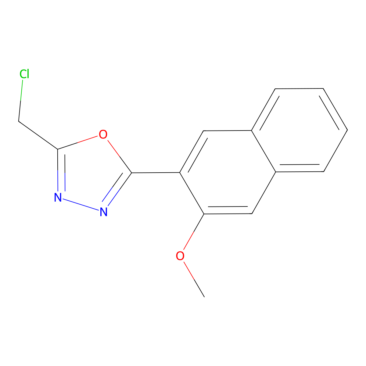 2-(Chloromethyl)-5-(3-methoxynaphthalen-2-yl)-1,3,4-oxadiazole molecular structure, CAS 2060033-41-0