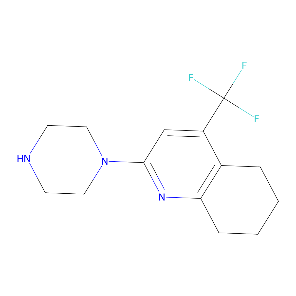 2-(Piperazin-1-yl)-4-(trifluoromethyl)-5,6,7,8-tetrahydroquinoline molecular structure, CAS 2060033-43-2