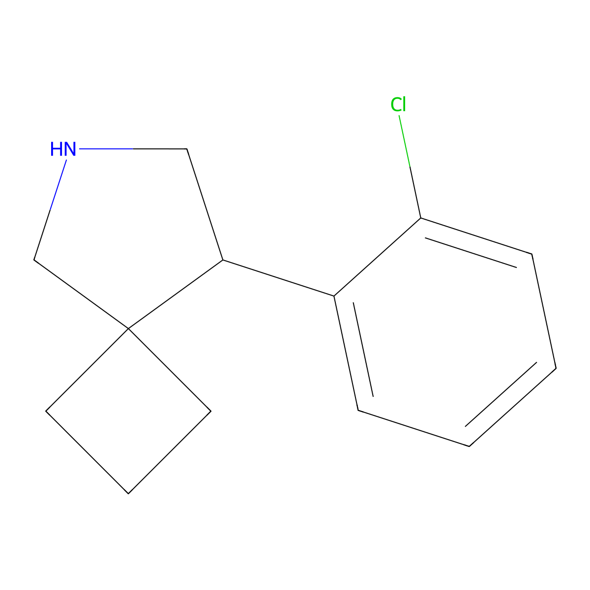 8-(2-Chlorophenyl)-6-azaspiro[3.4]octane molecular structure, CAS 2060033-44-3