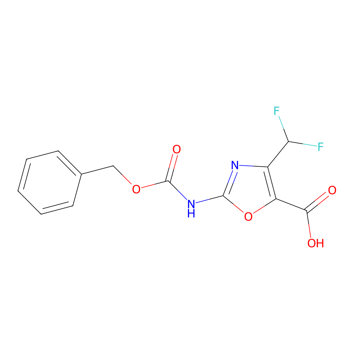 2-{[(Benzyloxy)carbonyl]amino}-4-(difluoromethyl)-1,3-oxazole-5-carboxylic acid molecular structure, CAS 2060033-45-4