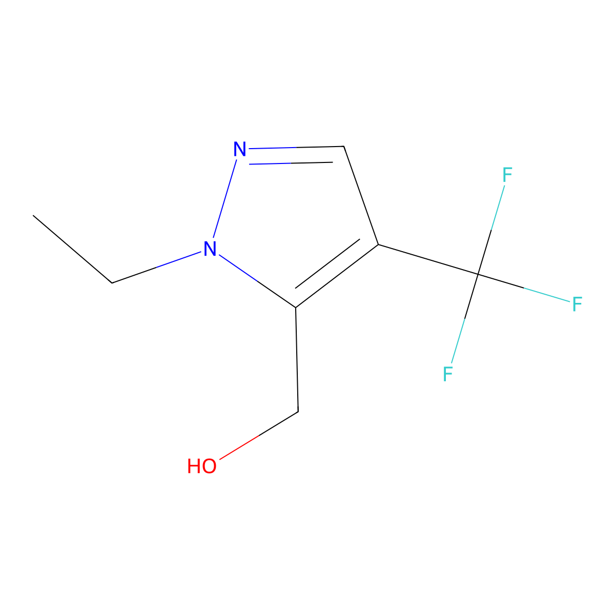 [1-Ethyl-4-(trifluoromethyl)-1H-pyrazol-5-yl]methanol molecular structure, CAS 2060033-46-5