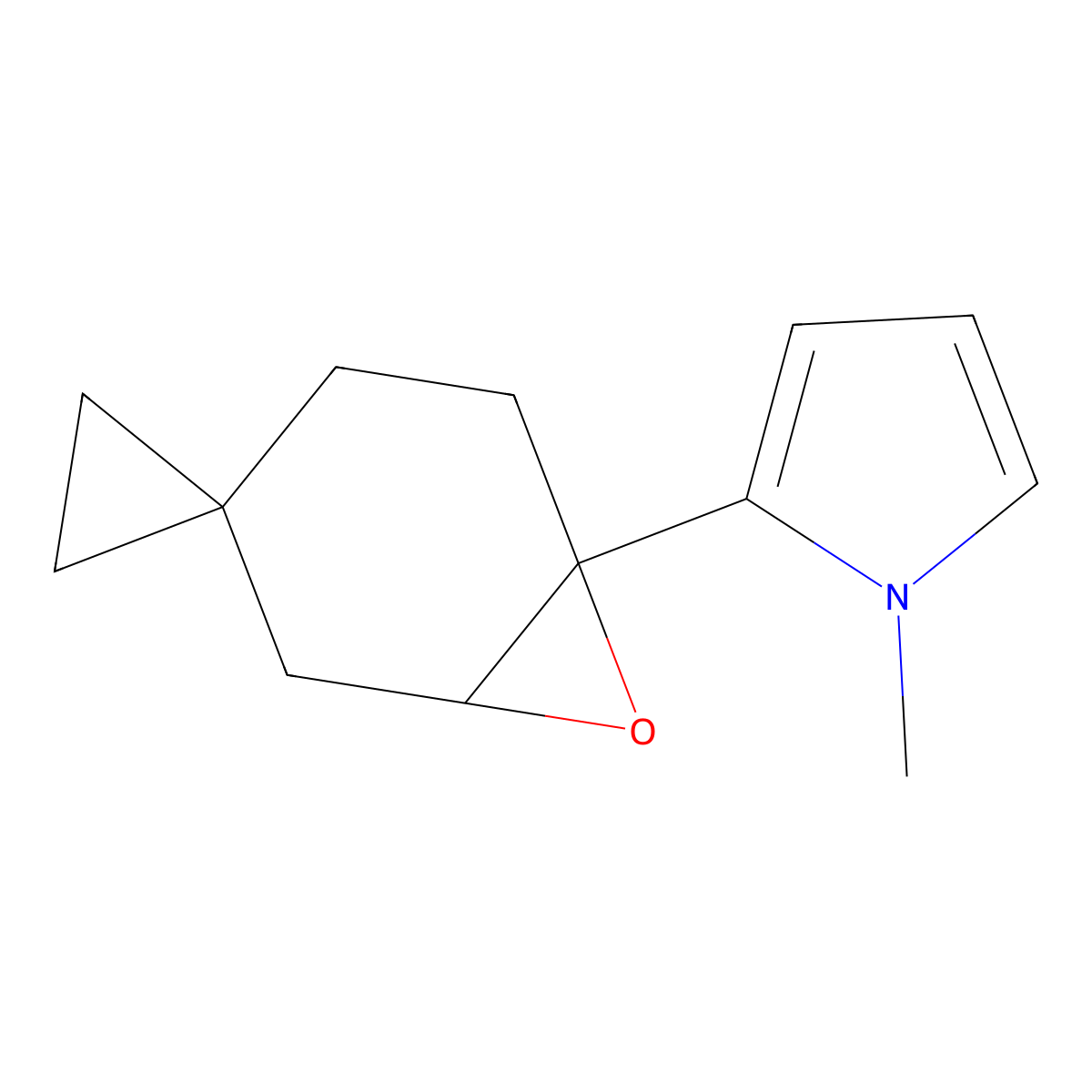 1-Methyl-2-{7-oxaspiro[bicyclo[4.1.0]heptane-3,1'-cyclopropane]-6-yl}-1H-pyrrole molecular structure, CAS 2060033-47-6