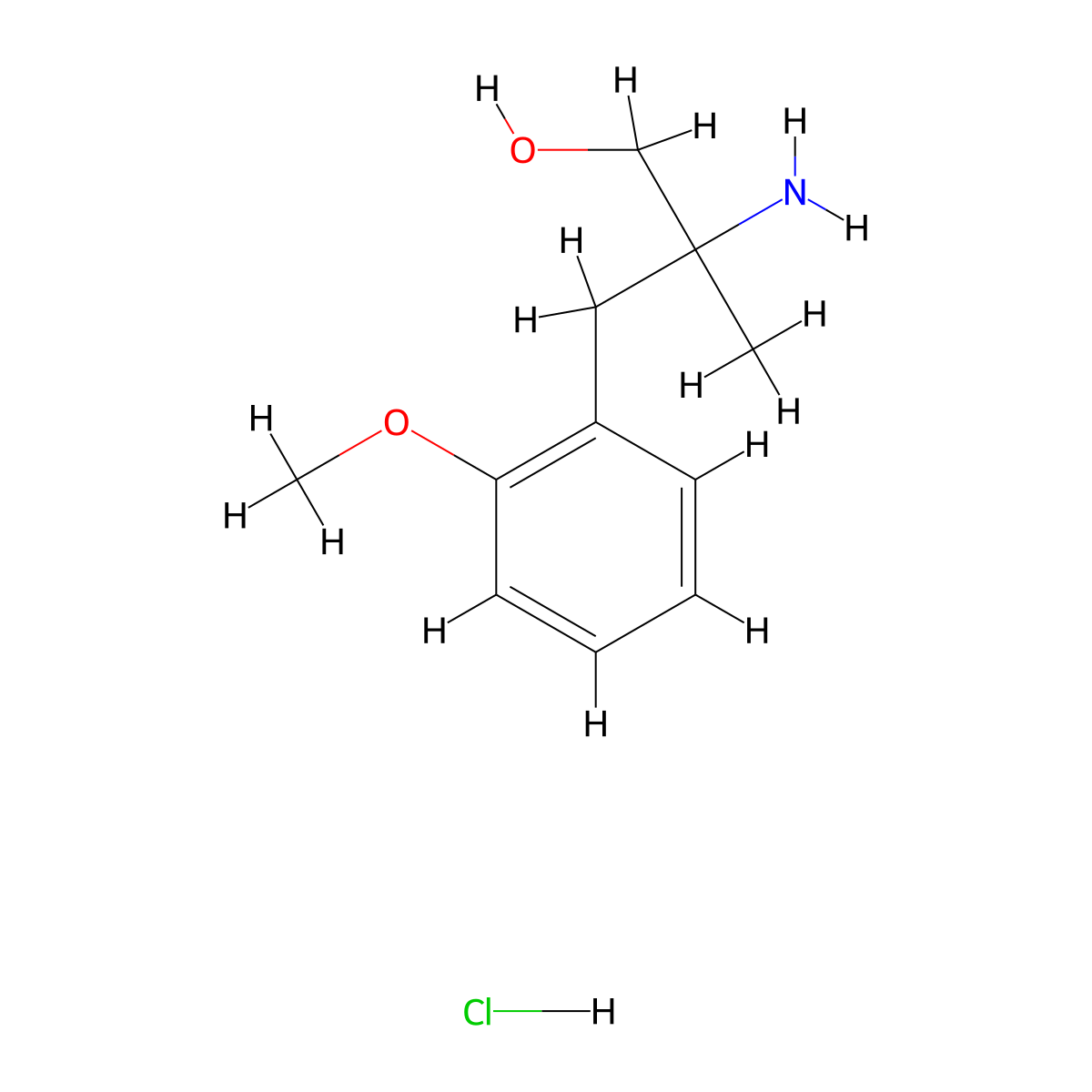 2-Amino-3-(2-methoxyphenyl)-2-methylpropan-1-ol hydrochloride molecular structure, CAS 2060033-48-7