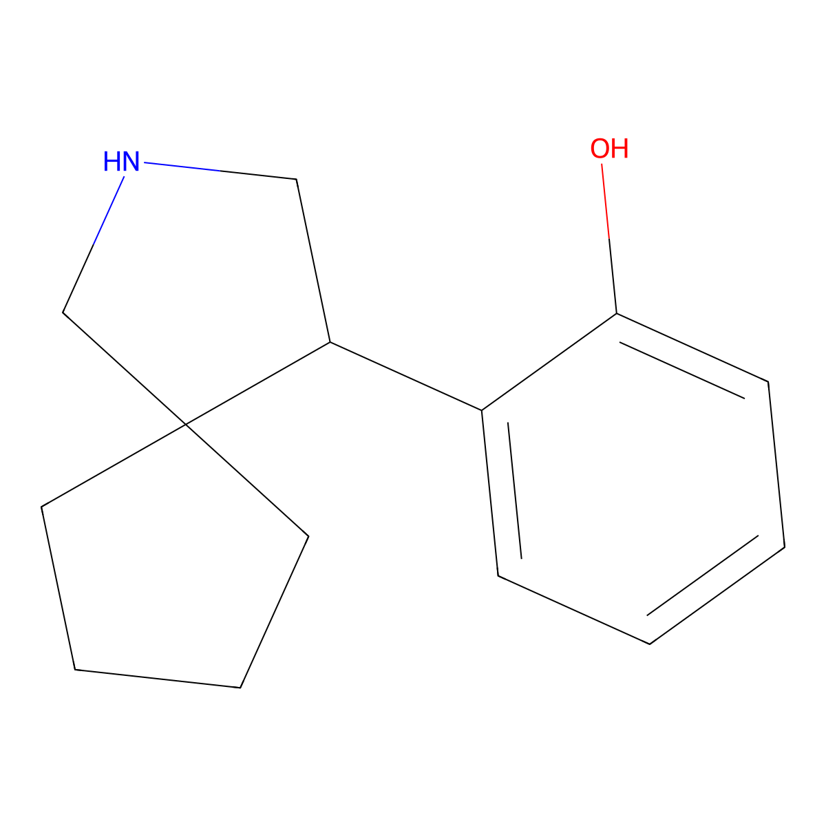2-{2-Azaspiro[4.4]nonan-4-yl}phenol molecular structure, CAS 2060033-54-5