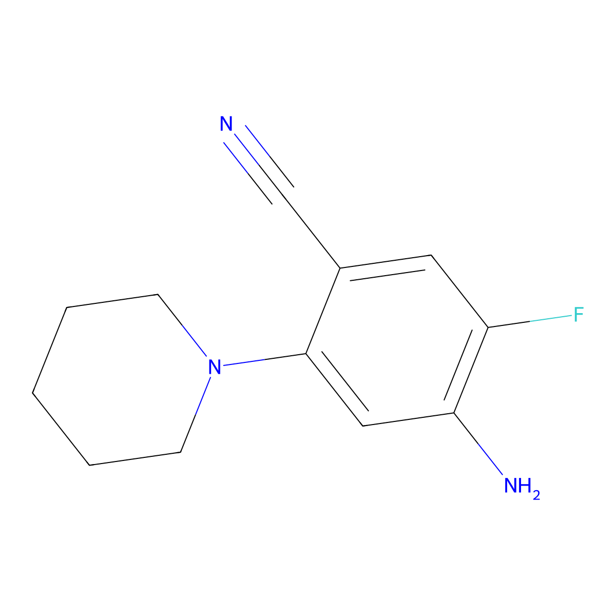 4-Amino-5-fluoro-2-(piperidin-1-yl)benzonitrile molecular structure, CAS 2060033-60-3