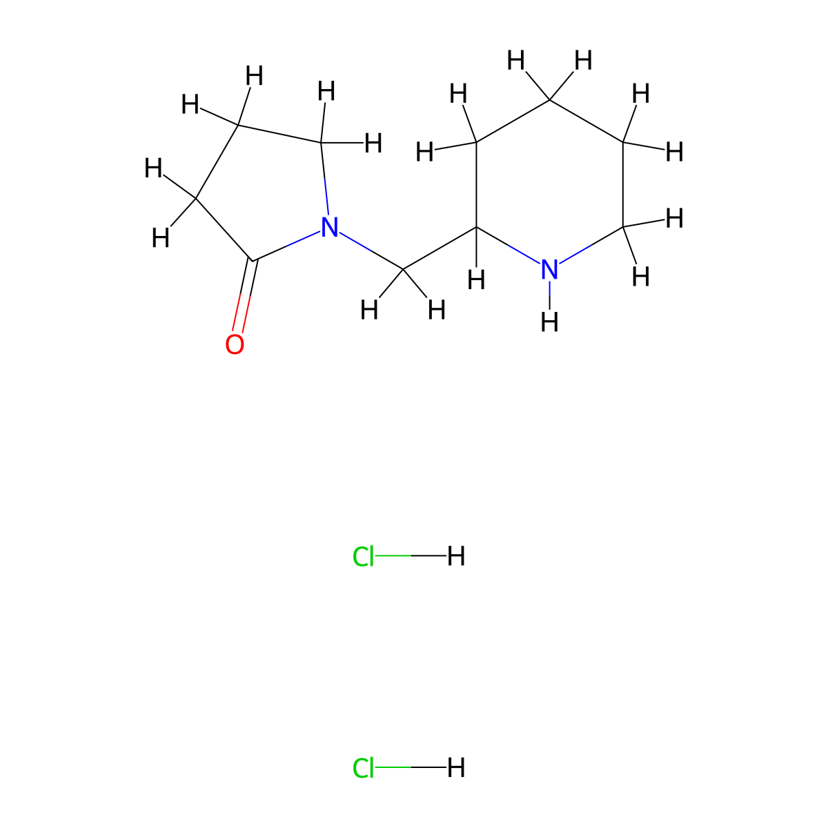 1-[(Piperidin-2-yl)methyl]pyrrolidin-2-one dihydrochloride molecular structure, CAS 2060033-66-9