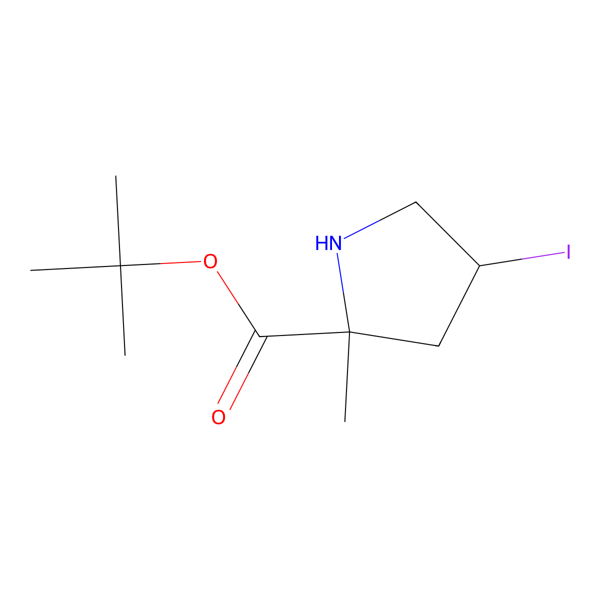tert-Butyl 4-iodo-2-methylpyrrolidine-2-carboxylate molecular structure, CAS 2060033-68-1