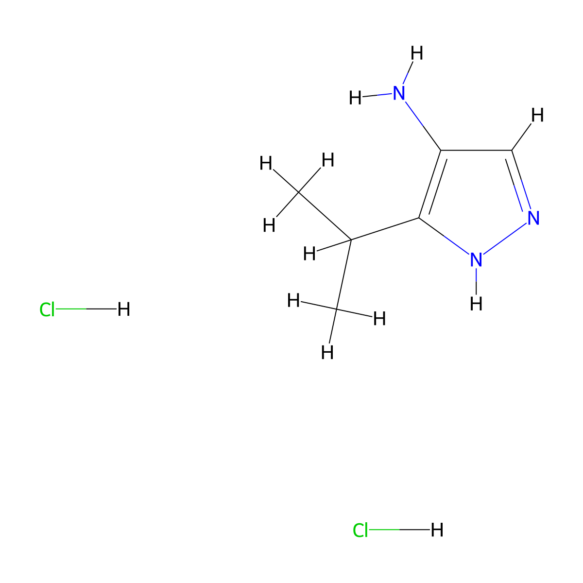 3-(propan-2-yl)-1H-pyrazol-4-amine dihydrochloride molecular structure, CAS 2060033-70-5