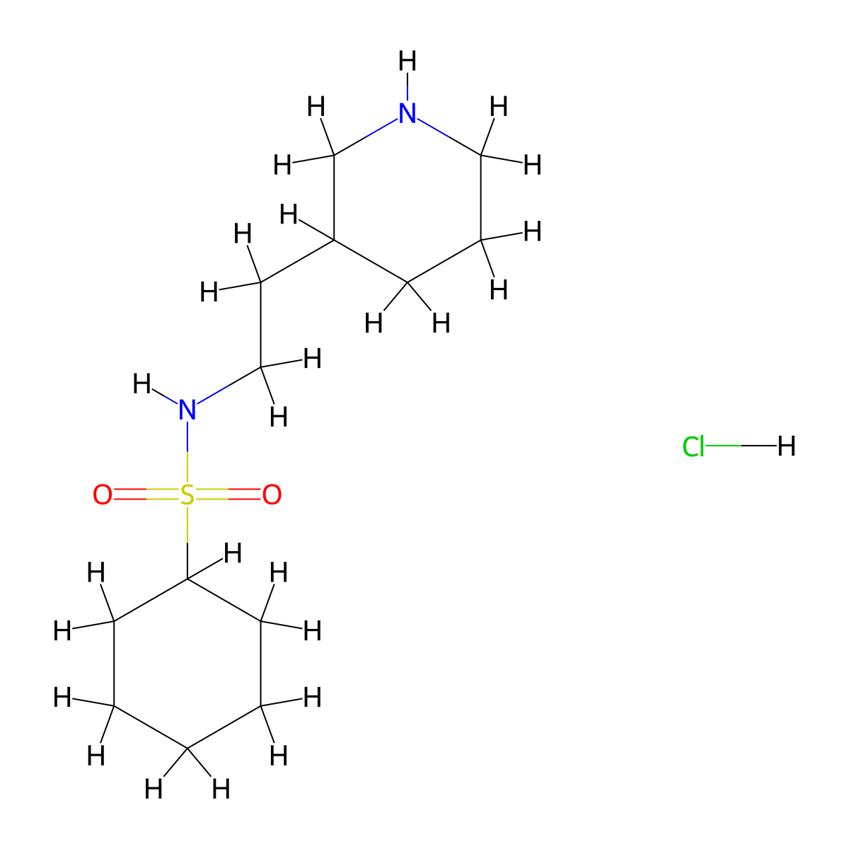 N-[2-(Piperidin-3-yl)ethyl]cyclohexanesulfonamide hydrochloride molecular structure, CAS 2060033-72-7