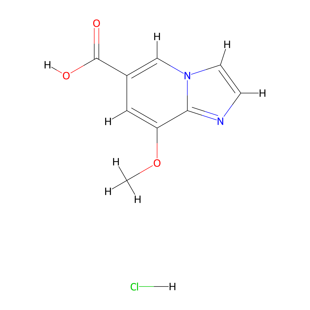 8-Methoxyimidazo[1,2-a]pyridine-6-carboxylic acid hydrochloride molecular structure, CAS 2060033-77-2