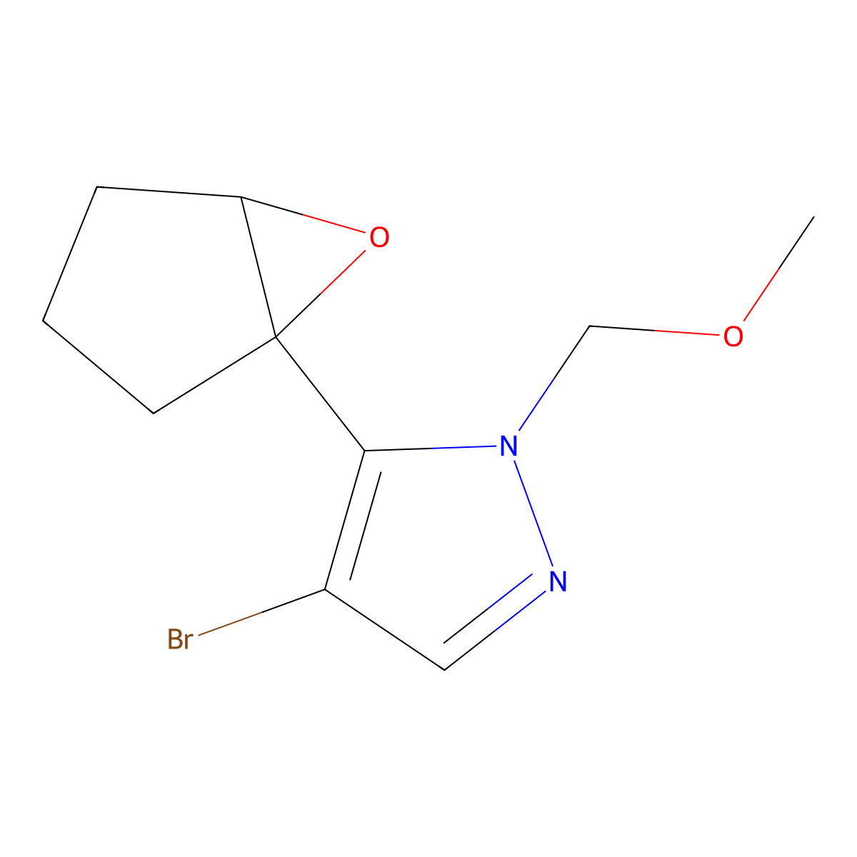 4-Bromo-1-(methoxymethyl)-5-{6-oxabicyclo[3.1.0]hexan-1-yl}-1H-pyrazole molecular structure, CAS 2060033-79-4
