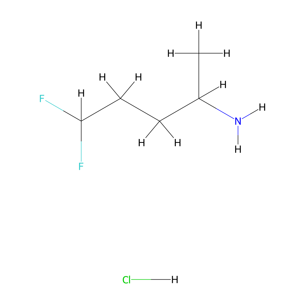 5,5-Difluoropentan-2-amine hydrochloride molecular structure, CAS 2060033-86-3