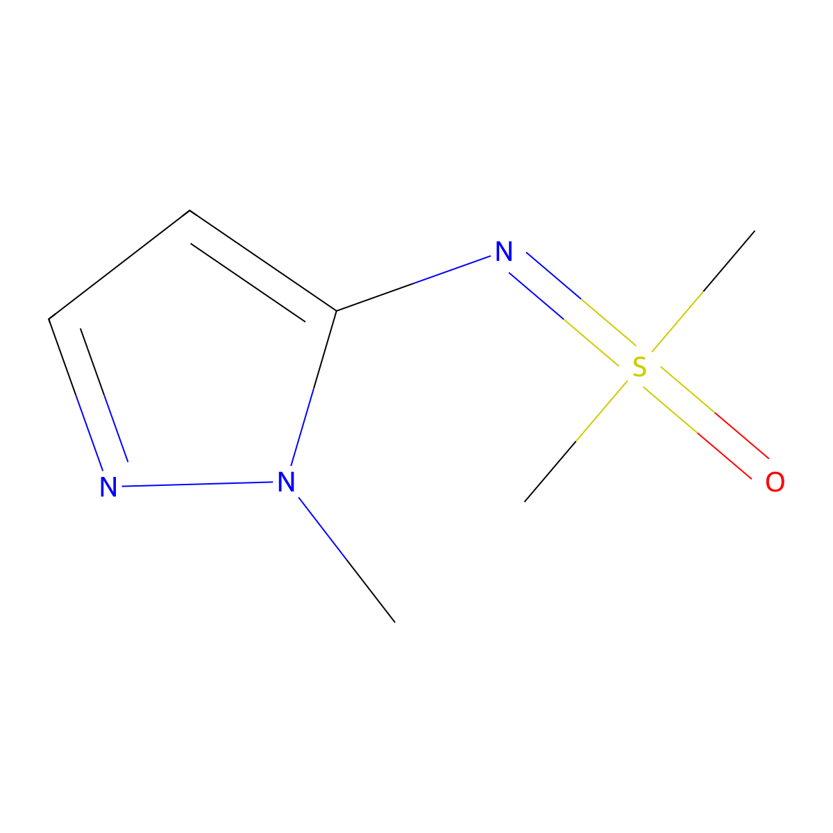 dimethyl[(1-methyl-1H-pyrazol-5-yl)imino]-lambda6-sulfanone molecular structure, CAS 2060033-93-2