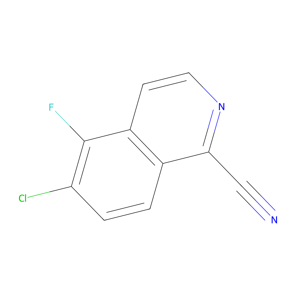 6-Chloro-5-fluoroisoquinoline-1-carbonitrile molecular structure, CAS 2060034-06-0
