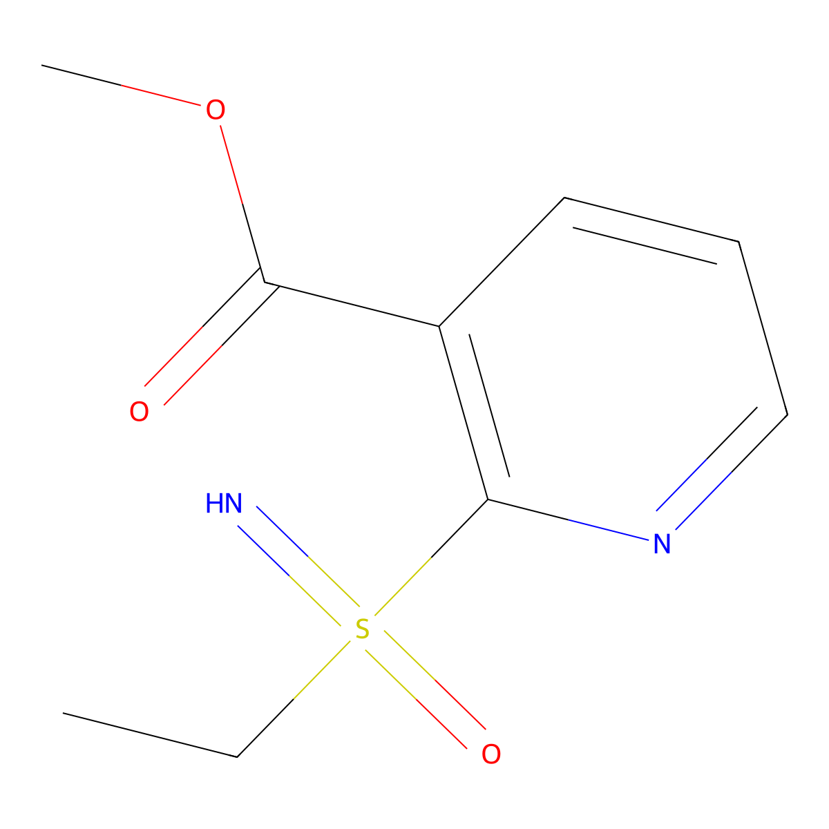 Methyl 2-[ethyl(imino)oxo-lambda6-sulfanyl]pyridine-3-carboxylate molecular structure, CAS 2060034-12-8