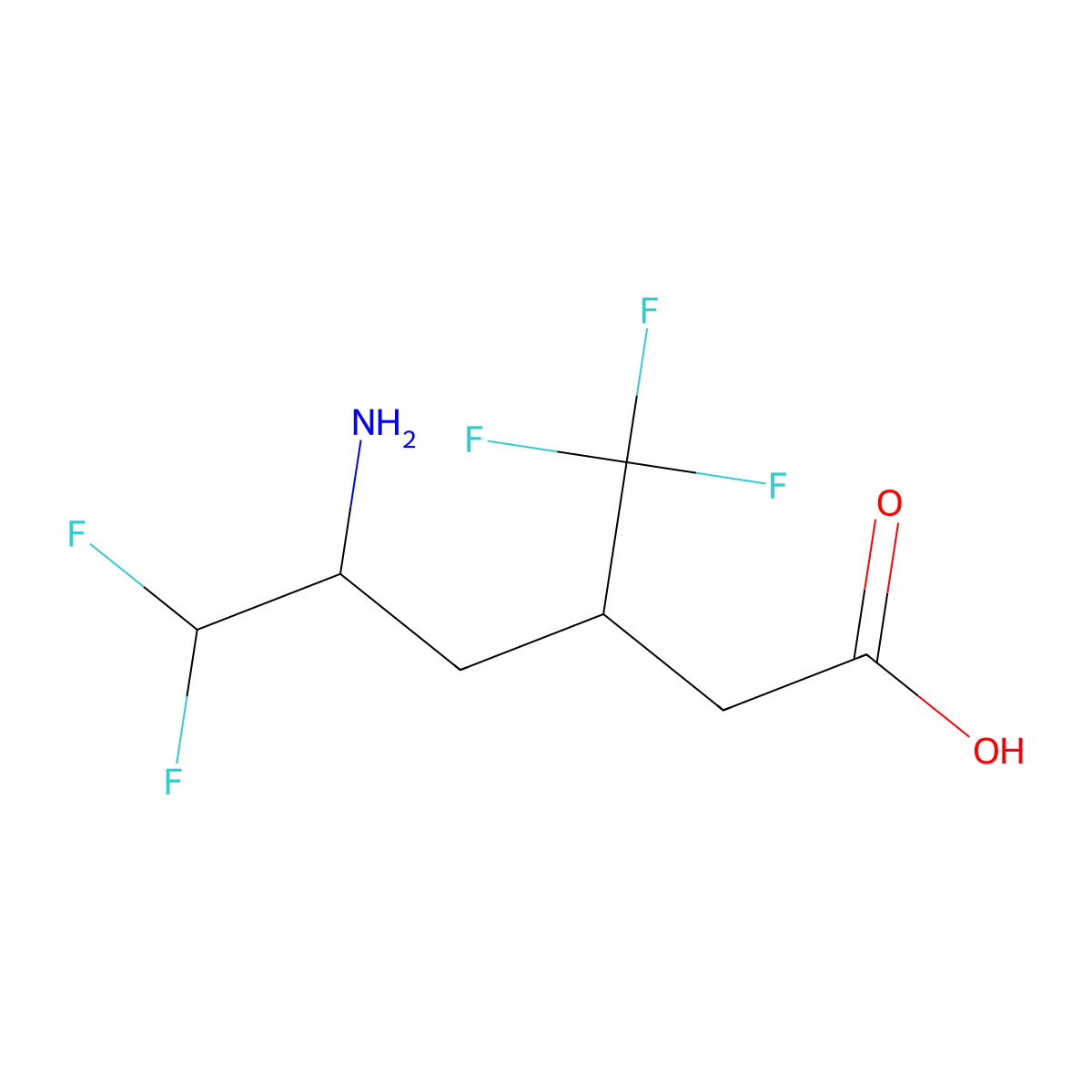 5-Amino-6,6-difluoro-3-(trifluoromethyl)hexanoic acid molecular structure, CAS 2060034-13-9