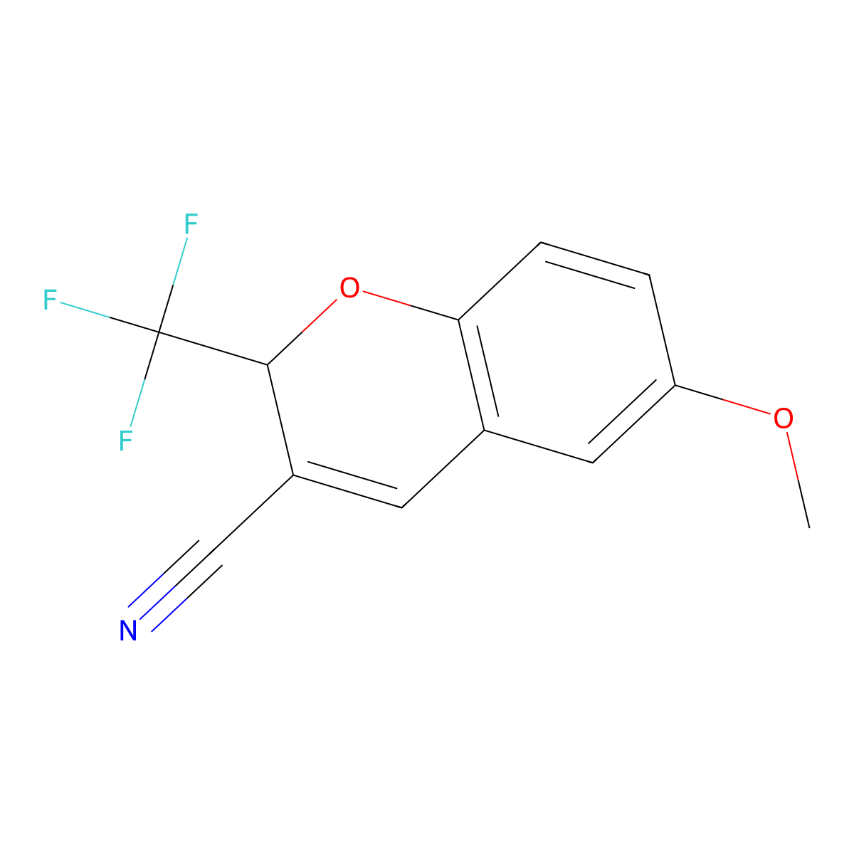 6-Methoxy-2-(trifluoromethyl)-2H-chromene-3-carbonitrile molecular structure, CAS 2060034-21-9